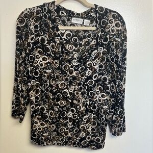 Chico's Black and Brown Swirl Blouse